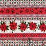 TELA NAVIDAD FLOR DE PASCUA POINSETTIA  - TIENDA ONLINE TELAS Y MANTELES