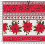 TELA NAVIDAD FLOR DE PASCUA POINSETTIA  - TIENDA ONLINE TELAS Y MANTELES