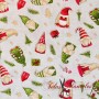 TELA NAVIDAD ANTIMANCHAS DUENDES GNOMOS  - TIENDA ONLINE TELAS Y MANTELES
