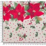 TELA ANTIMANCHAS NAVIDAD FLOR DE PASCUA POINSETTIA  - TIENDA ONLINE TELAS Y MANTELES