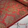 BROCADO LUREX ORO ROJO - TIENDA ONLINE TELAS Y MANTELES