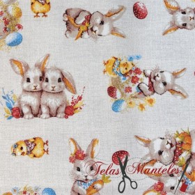 LONETA CONEJO DE PASCUA - TIENDA ONLINE TELAS Y MANTELES