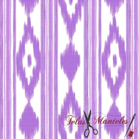 TELA MALLORQUINA IKAT MORADO - TIENDA ONLINE TELAS Y MANTELES