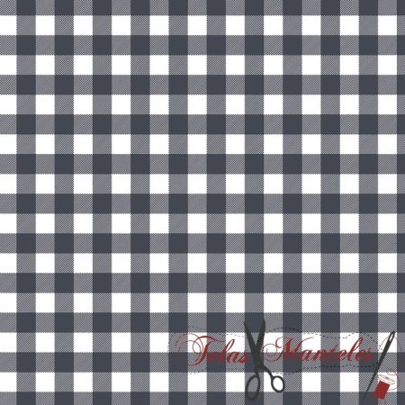 LONETA VICHY GRIS MEDIANO - TIENDA ONLINE TELAS Y MANTELES