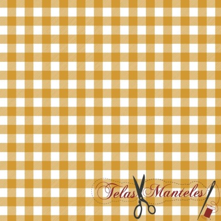 LONETA VICHY MOSTAZA MEDIANO - TIENDA ONLINE TELAS Y MANTELES
