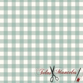 TELA ANTIMANCHAS  VICHY AGUA MEDIANO - TIENDA ONLINE TELAS Y MANTELES