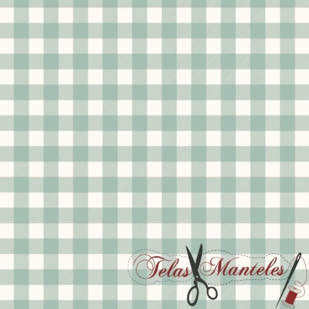 TELA ANTIMANCHAS  VICHY AGUA MEDIANO - TIENDA ONLINE TELAS Y MANTELES