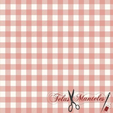 TELA ANTIMANCHAS VICHY ROSA MEDIANO - TIENDA ONLINE TELAS Y MANTELES