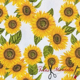 TELA ANTIMANCHAS GIRASOLES - TIENDA ONLINE TELAS Y MANTELES