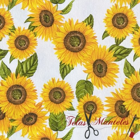 TELA ANTIMANCHAS GIRASOLES - TIENDA ONLINE TELAS Y MANTELES