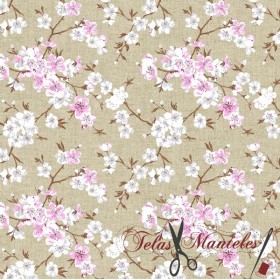 TELA ANTIMANCHAS ALMENDRO ROSA - TIENDA ONLINE TELAS Y MANTELES