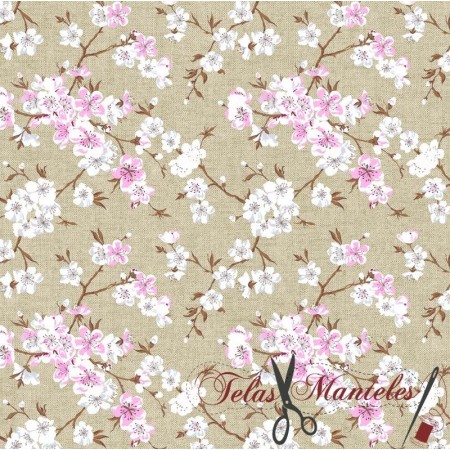 TELA ANTIMANCHAS ALMENDRO ROSA - TIENDA ONLINE TELAS Y MANTELES