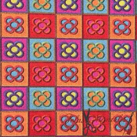 LONETA FLOR PANOT MULTICOLOR - TIENDA ONLINE TELAS Y MANTELES