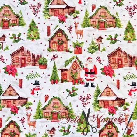 TELA NAVIDAD PAPA NOEL  - TIENDA ONLINE TELAS Y MANTELES