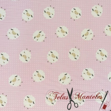 TEJIDO PIQUÉ ALGODÓN OVEJITAS - TIENDA DE TELAS ONLINE TELAS Y MANTELES