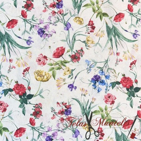 TELA ANTIMANCHAS FLORES SILVESTRES - TIENDA ONLINE TELAS Y MANTELES