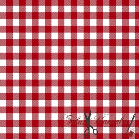 TELA ANTIMANCHAS VICHY ROJO MEDIANO - TIENDA ONLINE TELAS Y MANTELES