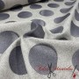 LONETA CÍRCULOS 3D GRIS - TIENDA ONLINE TELAS Y MANTELES