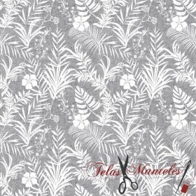 LONETA PALMERA ARECA GRIS - TIENDA ONLINE TELAS Y MANTELES