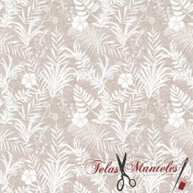 LONETA PALMERA ARECA BEIGE - TIENDA ONLINE TELAS Y MANTELES