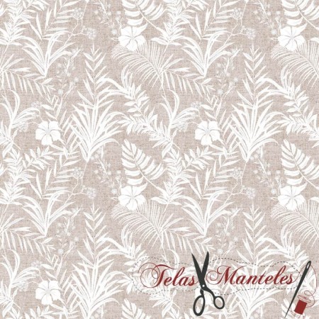 LONETA PALMERA ARECA BEIGE - TIENDA ONLINE TELAS Y MANTELES