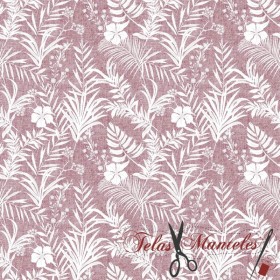TELA ANTIMANCHAS PALMERAS GRANATE - TIENDA ONLINE TELAS Y MANTELES