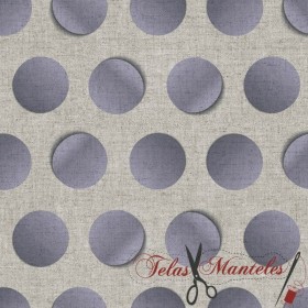 TELA ANTIMANCHAS CIRCULOS GRIS - TIENDA ONLINE TELAS Y MANTELES