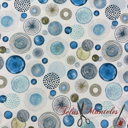 LONETA SPHERE AZUL - TIENDA ONLINE TELAS Y MANTELES