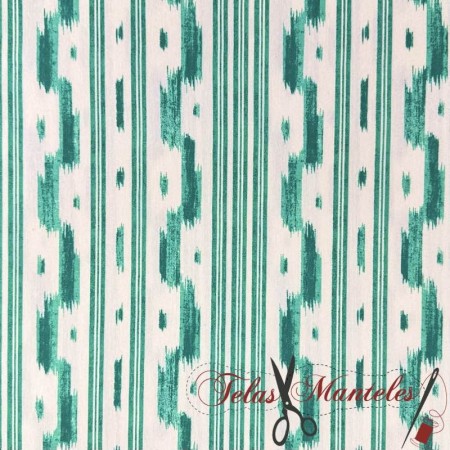 TELA MALLORQUINA IKAT JADE - TIENDA ONLINE TELAS Y MANTELES