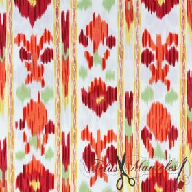 TELA MALLORQUINA IKAT ROJO - TIENDA ONLINE TELAS Y MANTELES