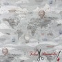 POPELIN MAPAMUNDI GRIS - TIENDA ONLINE TELAS Y MANTELES