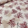 LONETA ESTAMPADA CORALES ROJO - TIENDA ONLINE TELAS Y MANTELES