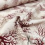 LONETA ESTAMPADA CORALES ROJO - TIENDA ONLINE TELAS Y MANTELES