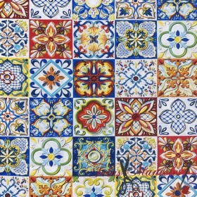 TELA AZULEJO HIDRAULICO - TIENDA ONLINE TELAS Y MANTELES