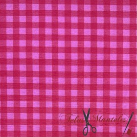 LONETA VICHY NEON FUCSIA MEDIANO - TIENDA ONLINE TELAS Y MANTELES