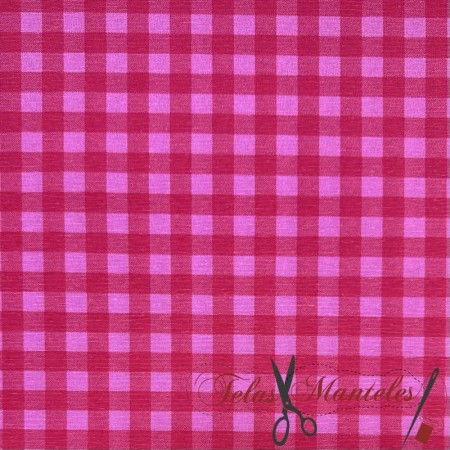 LONETA VICHY NEON FUCSIA MEDIANO - TIENDA ONLINE TELAS Y MANTELES