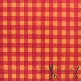 LONETA VICHY NEON  ROJO/NARANJA MEDIANO - TIENDA ONLINE TELAS Y MANTELES