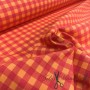 TELA ANTIMANCHAS VICHY NEON  ROJO/NARANJA MEDIANO - TIENDA ONLINE TELAS Y MANTELES