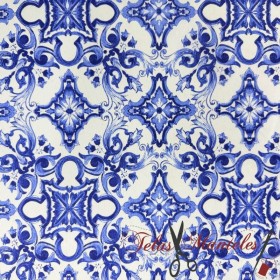 TELA ANTIMANCHAS AZULEJO HIDRAULICO - TIENDA ONLINE TELAS Y MANTELES