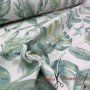 LONETA TROPICAL HOJAS VERDE - TIENDA ONLINE TELAS Y MANTELES