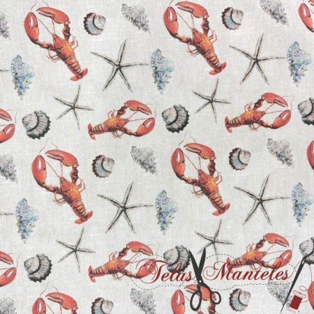 LONETA ANIMALES MARINOS - TIENDA ONLINE TELAS Y MANTELES
