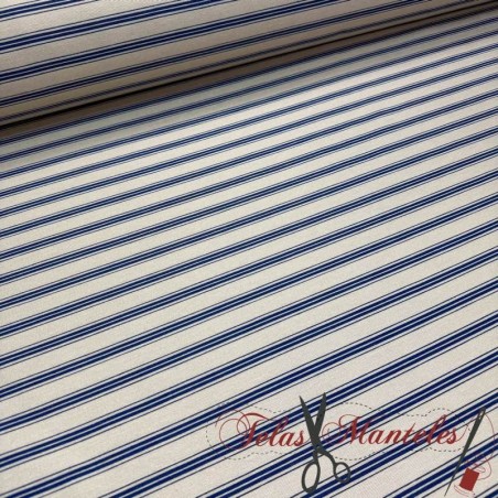 LONETA RAYAS AZUL - TIENDA ONLINE TELAS Y MANTELES