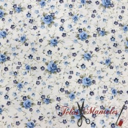TELA FLORECITAS AZULES - TIENDA ONLINE TELAS Y MANTELES