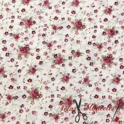 TELA FLORECITAS MAGENTA - TIENDA ONLINE TELAS Y MANTELES