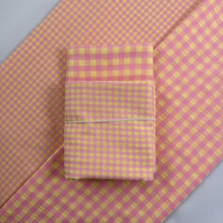 Pack Vichy Bambula Rosa y Amarillo - Tienda Online Telas y Manteles