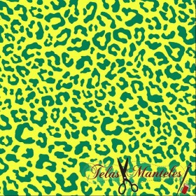 LONETA ANIMAL PRINT NEON VERDE - TIENDA ONLINE TELAS Y MANTELES
