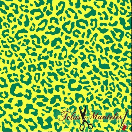 LONETA ANIMAL PRINT NEON VERDE - TIENDA ONLINE TELAS Y MANTELES