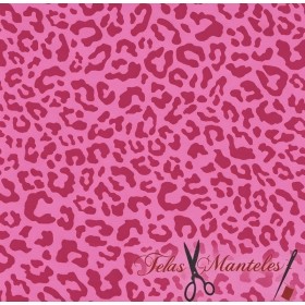 LONETA ANIMAL PRINT NEON FUCSIA - TIENDA ONLINE TELAS Y MANTELES