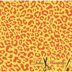 LONETA ANIMAL PRINT NEON NARANJA - TIENDA ONLINE TELAS Y MANTELES