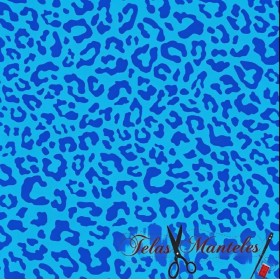 LONETA ANIMAL PRINT NEON AZUL - TIENDA ONLINE TELAS Y MANTELES